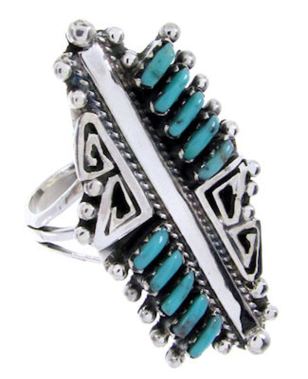 Southwest Needlepoint Turquoise Jewelry Ring Size 5-3/4 BW68021